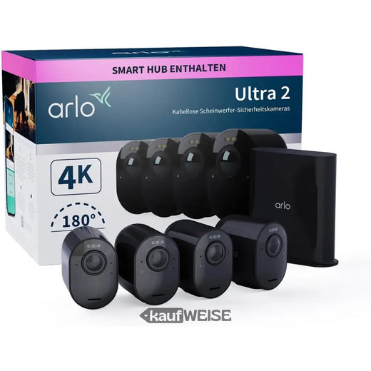 Arlo Ultra 2 4K система за сигурност с 4 камери (черен)