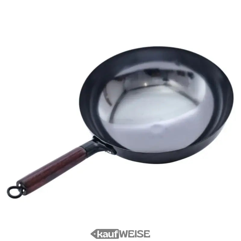 Schwarzer Edelstahl-Wok mit Holzgriff und Grill Guru Set