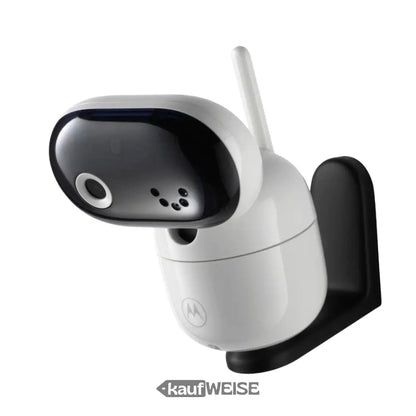 Weiße und schwarze Babyphone Kamera HD mit WLAN und Antenne, Nachtsicht, drehbar