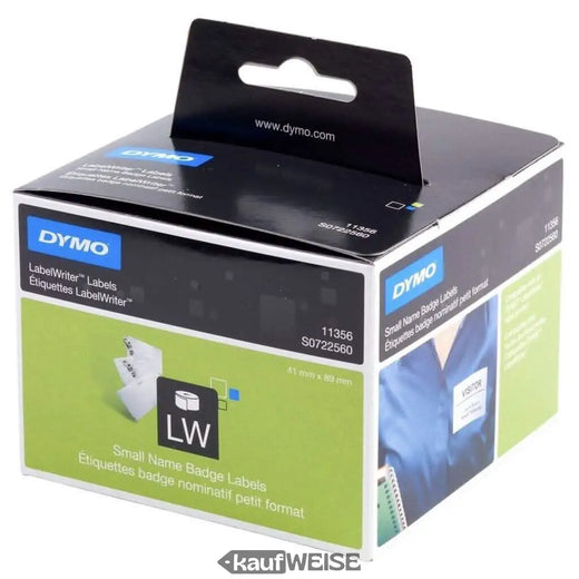 Dymo Оригинални етикети с имена 11356 (S0722560) | 300 броя/ролка | За LabelWriter 450, 4XL и много други.