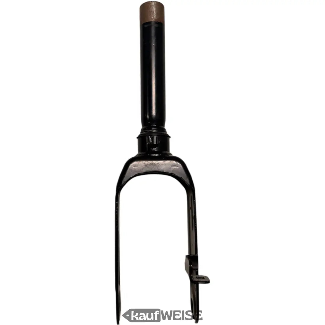 Schwarze Original Ninebot Max G30 Vorderradgabel mit Mattfinish und braunem Gummikappen