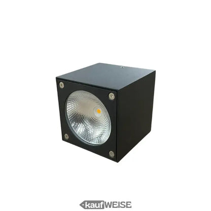 Schwarze quadratische LED Einbauleuchte RZB HB 111 mit modernem Design und Metall