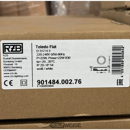 Toledo Flat Wandleuchte in Weiß, modernes Design, IP20 für Innenräume, 9.5W LED