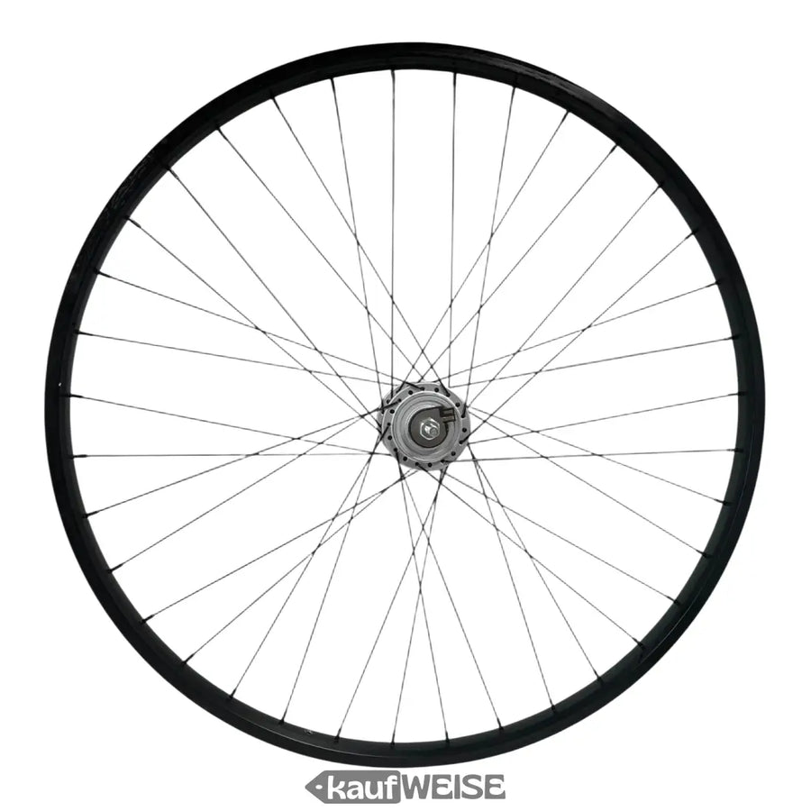 20-Zoll schwarzes Fahrrad-Rad mit silberner Nabe und Speichen, Sturmey Archer HDS12 Nabendynamo