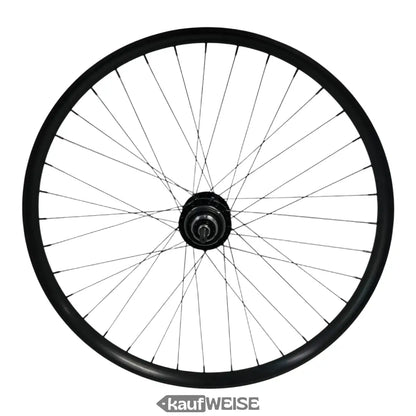 Schwarzes Fahrradrad mit Nabe und Speichen für Sturmey-Archer RS-RK3 3-Gang Nabenschaltung