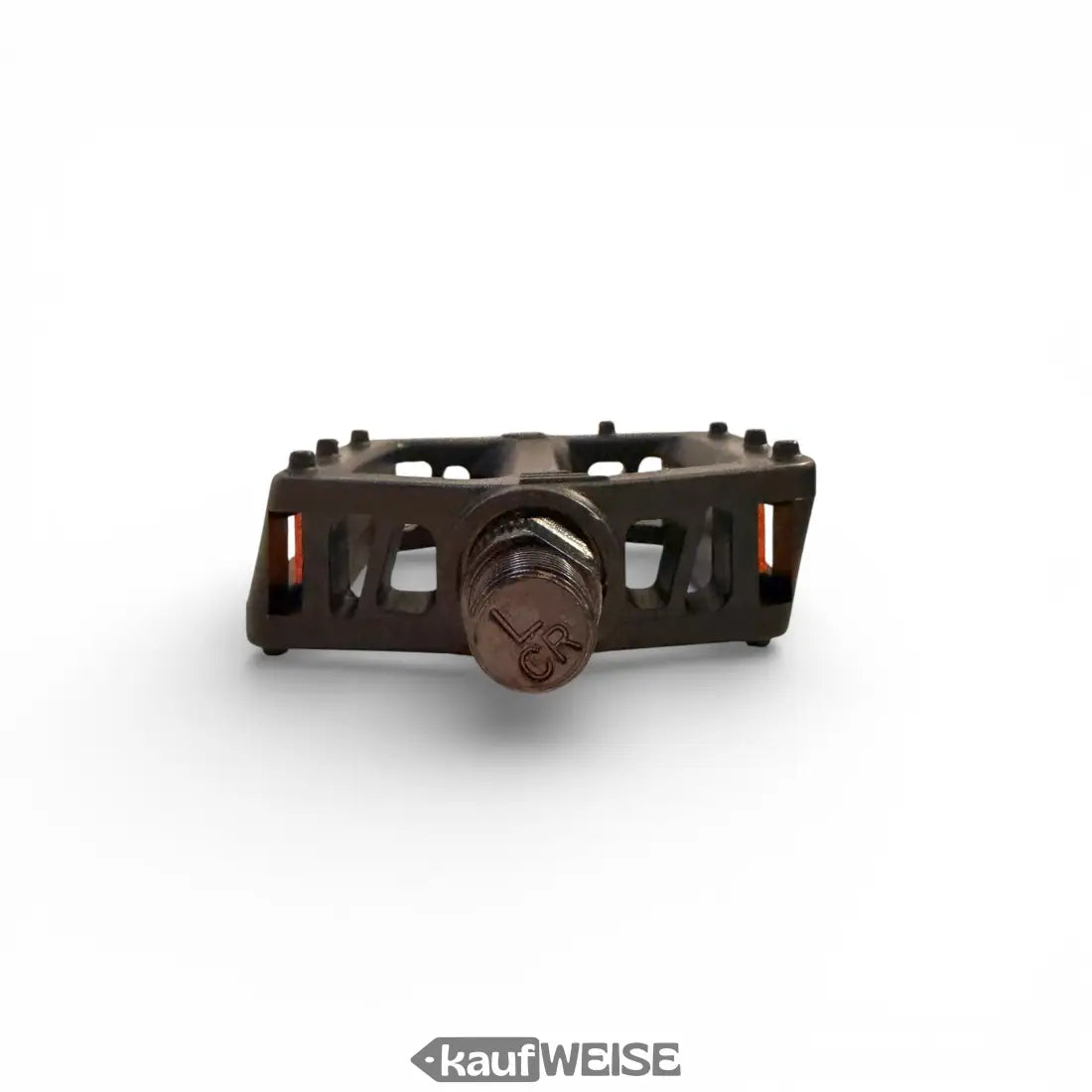 Schwarzer Super73 Polymer-Pedal mit mattem, texturiertem Finish und VCR-Logo