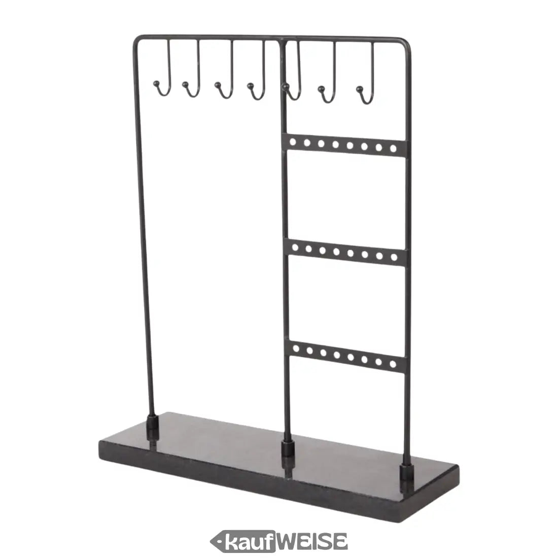 Schwarzmetall Schmuckständer Baum mit Marmorplatte für Kettenaufbewahrung