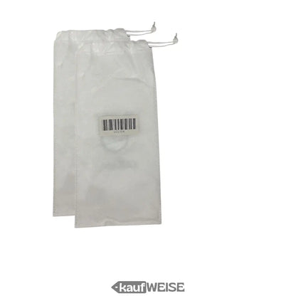 Zwei weiße Stoffbeutel für Seifenpumpen im Edelstahl Pumpen Set