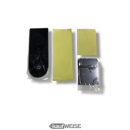 Schwarzer schwarzer rechteckiger Fernbedienung Fernbedienung mit rundem Power-Taster und Klebestreifen